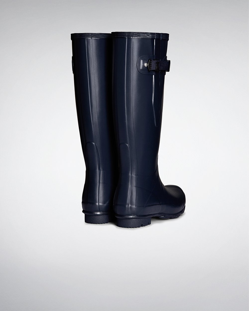 Womens Hunter Tall Rain Boots Navy - Norris Field Side Adjustable - 6498537-DA